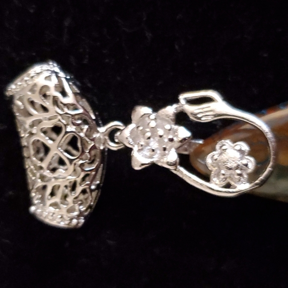 New Amazing Dragon Veins Agate Silver Pendant. - Picture 3 of 10